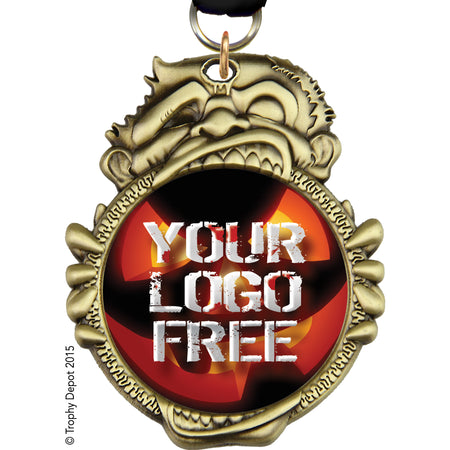 3.25" Custom Zombie Insert Medal [MXHLWN-ZMB]