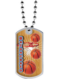 Baloncesto Epoxy Dome Dog Tag [DTEP-BK-ESPANOL]