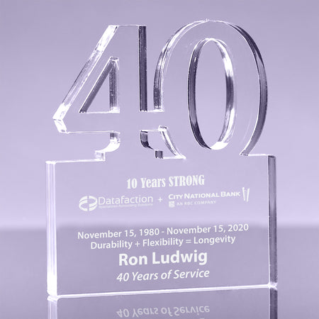 Number 40 Acrylic Award - 6 inch [ATNM-40-6-Q]
