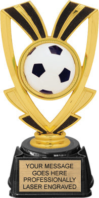 Soccer Victory Ribbon Trophy on Regal Base [TRGJRIB6-SC]
