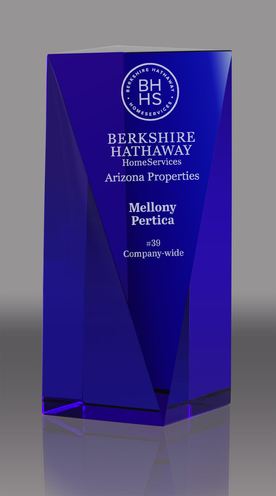 Blue Crystal Goldwell Award - 5 inch [CGW5-BLU-X]
