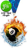 Fire & Water Billiards 8-Ball Colorix-M Acrylic Medal [MACR375-FW-BL8-Q]