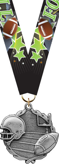 Football Wreath Medal- Silver [MP18-FB-S]