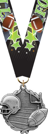 Football Wreath Medal- Silver [MP18-FB-S]