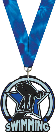 2.5" Swimming Male Glow Medal [MGLW2-SWM]
