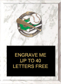 7"x9" Baseball Dimensional Color Plaque [PEM7-BS]