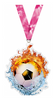 Fire & Water Soccer Colorix-M Acrylic Medal - 3.75 inch [MACR375-FW-SC-Q]