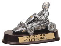 Go Kart Pewter Finish Resin Trophy [SGR771-GK]