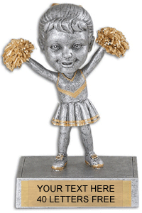 Cheerleader Double Bobble Resin Trophy [DBH-CH]