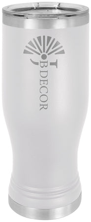 20 oz. Polar Camel Pilsner w/ Lid - White [PCJ9-84]