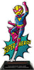 Softball Female Super Hero Acrylic Trophy- 10 inch [TACR10-SH-SBF-Q]