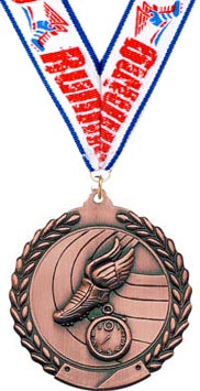 2.75 in Track Wreath Framed Medal- Bronze [M311-TK-B]