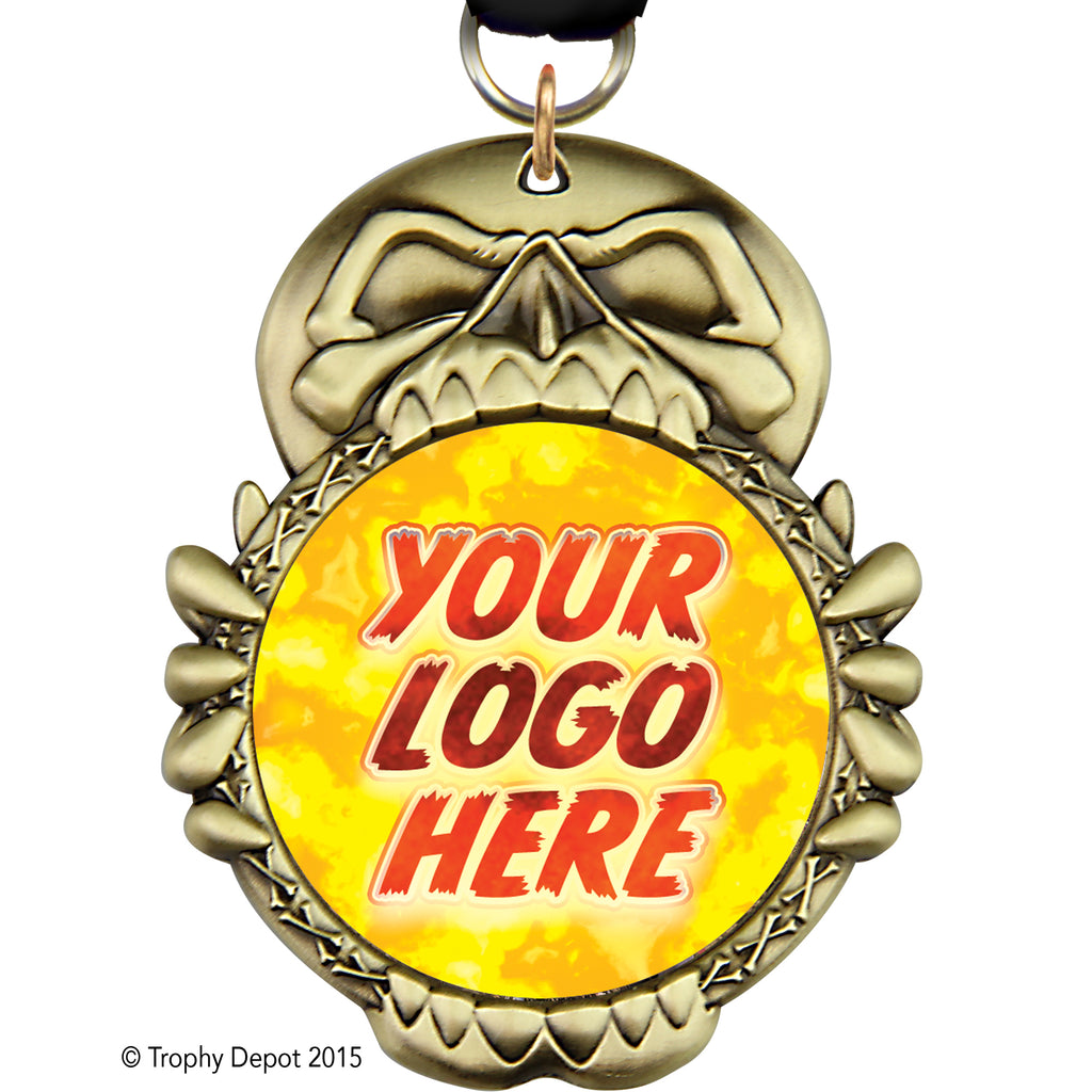 3.25" Custom Skull Insert Medal [MXHLWN-SKL]