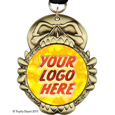 3.25" Custom Skull Insert Medal [MXHLWN-SKL]