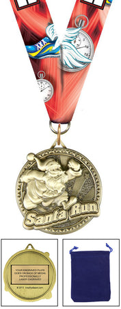 2" Santa Run Ultra-Impact 3-D Medal [MDTD2-SNTRN]