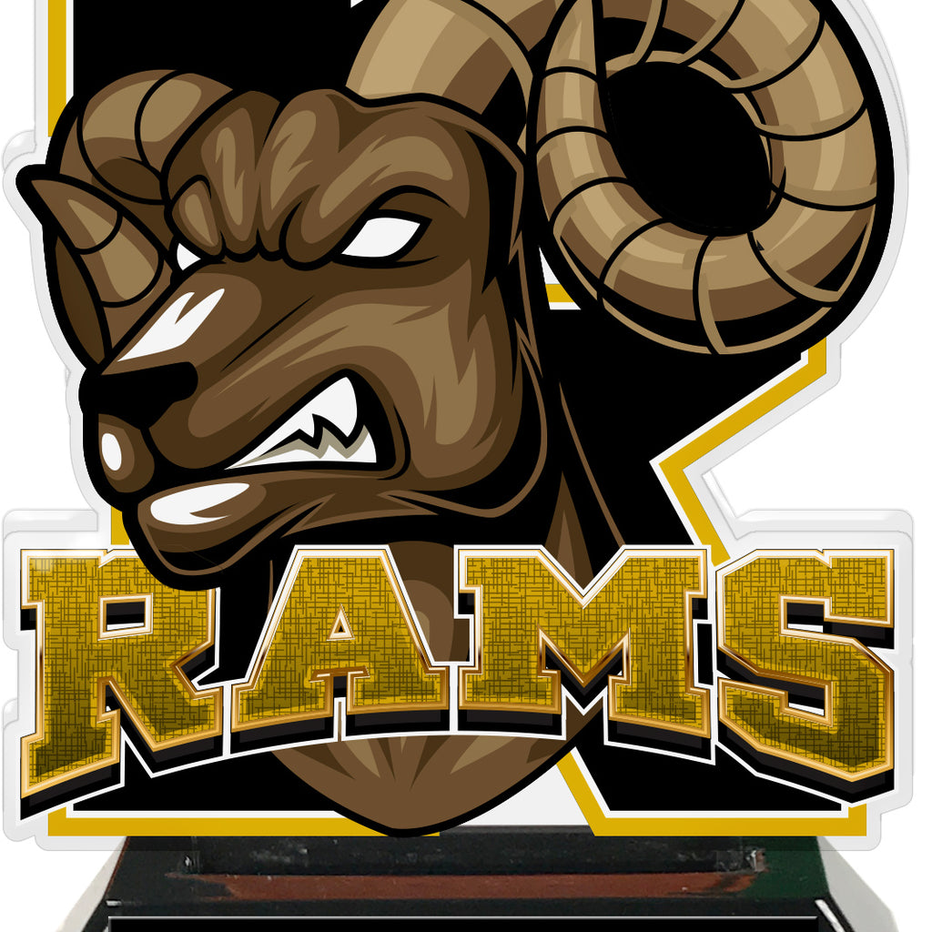 Rams Mascot Colorix-T Acrylic Trophies - Gold