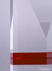 Diamond Faceted Crystal Award with Red Accents - 8.5 inch [CM54-RED-8]