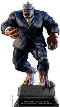 Sales Beast Acrylic Trophy - 10 inch Navy Suit [TACR10-BSAL-NVY-Q]