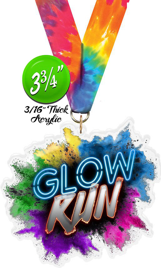 Glow Run Colorix-M Acrylic Medal- 3.75 inch [MACR375-GLWRN-Q]