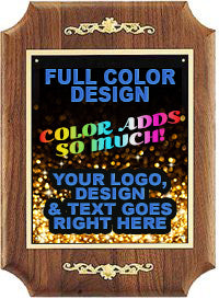 Custom Solid American Walnut Plaque with Furniture Finish  11'x15" [TD2477-FC]