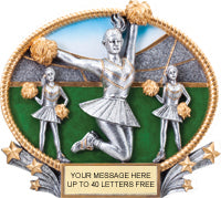 Cheer 3D Full Color Oval Resin Trophy- Female [R3DOM8-CH]