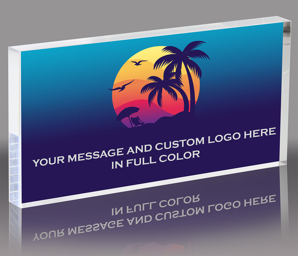 Custom Horizontal Clear Acrylic Block - 8x4 inch [AX84BH]