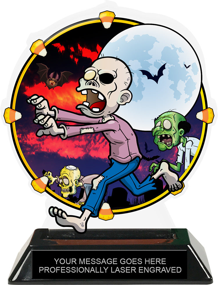 Halloween Zombie Colorix-T Acrylic Trophy - 6.25 inch [TACR6-HLWN-ZMB-Q]