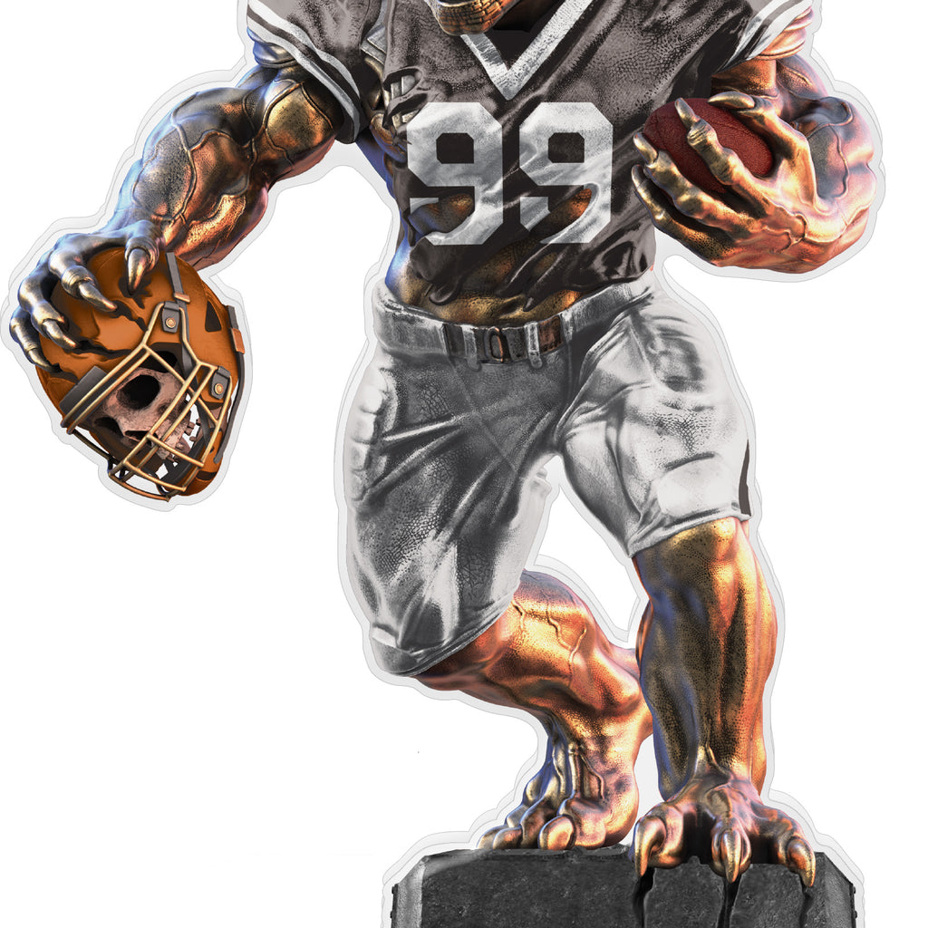 Beast Football Choose Your Number Acrylic Trophies - Grey