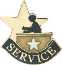 Scholastic Star Pins- Service [PB124]