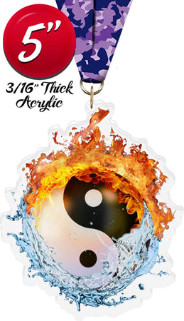 Martial Arts Fire & Water Colorix-M Acrylic Medal [MACR5-FW-MA-Q]