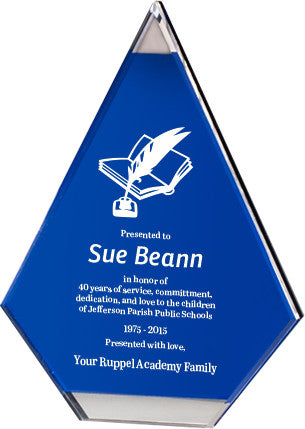 Flame Series Blue Acrylic with Silver Mirror Accents [AT708-8]