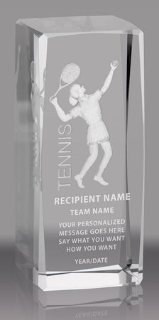 Tennis Female 3D Laser Sport Crystal [CMSPRT-TNF]