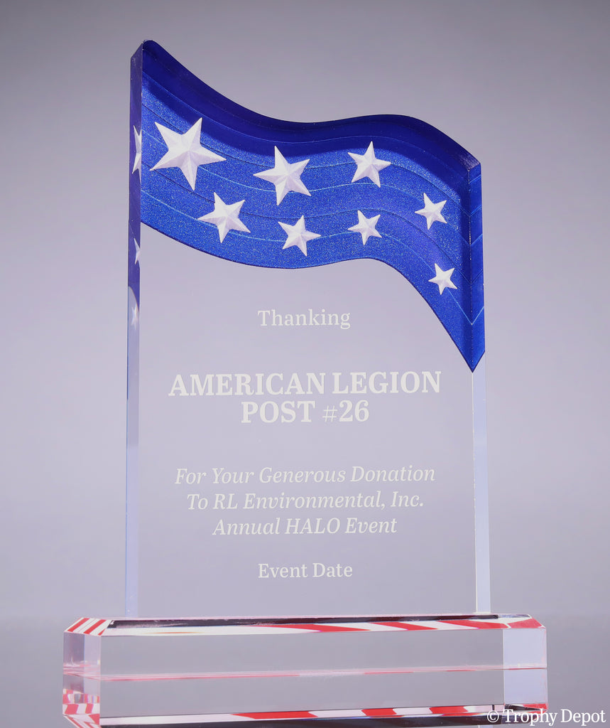 Stars & Striped 3D Carved Star Acrylic Award - 8.25x6x2 [ARSNS-9]