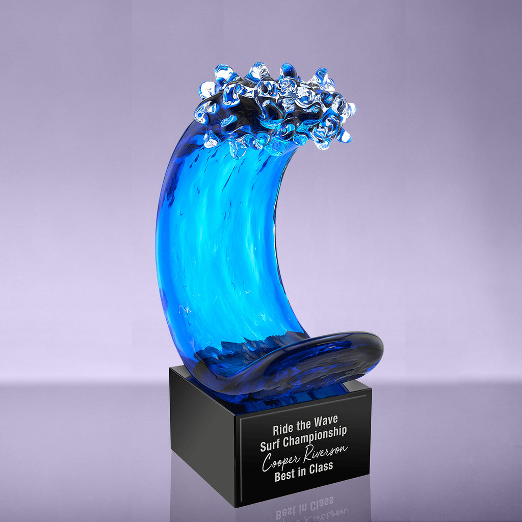 8.5" Blue Wave Art Glass [AGJ71-85]