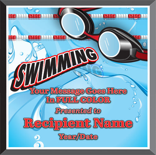 Swimming Square Graphix Plaque [PGFXQ1010-SW]