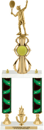 Tennis Sport Color Riser Two-Post Trophy [T2PCSR22-TN]