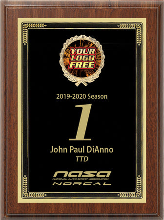 Plaque with Etched Black Brass Plate and Custom Insert - 9x12 inch [PX343]