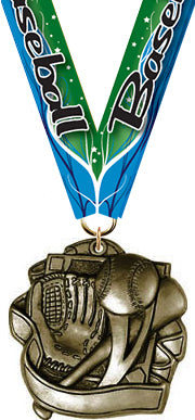 Baseball Sculpted 3D Medal [M25G-BS]