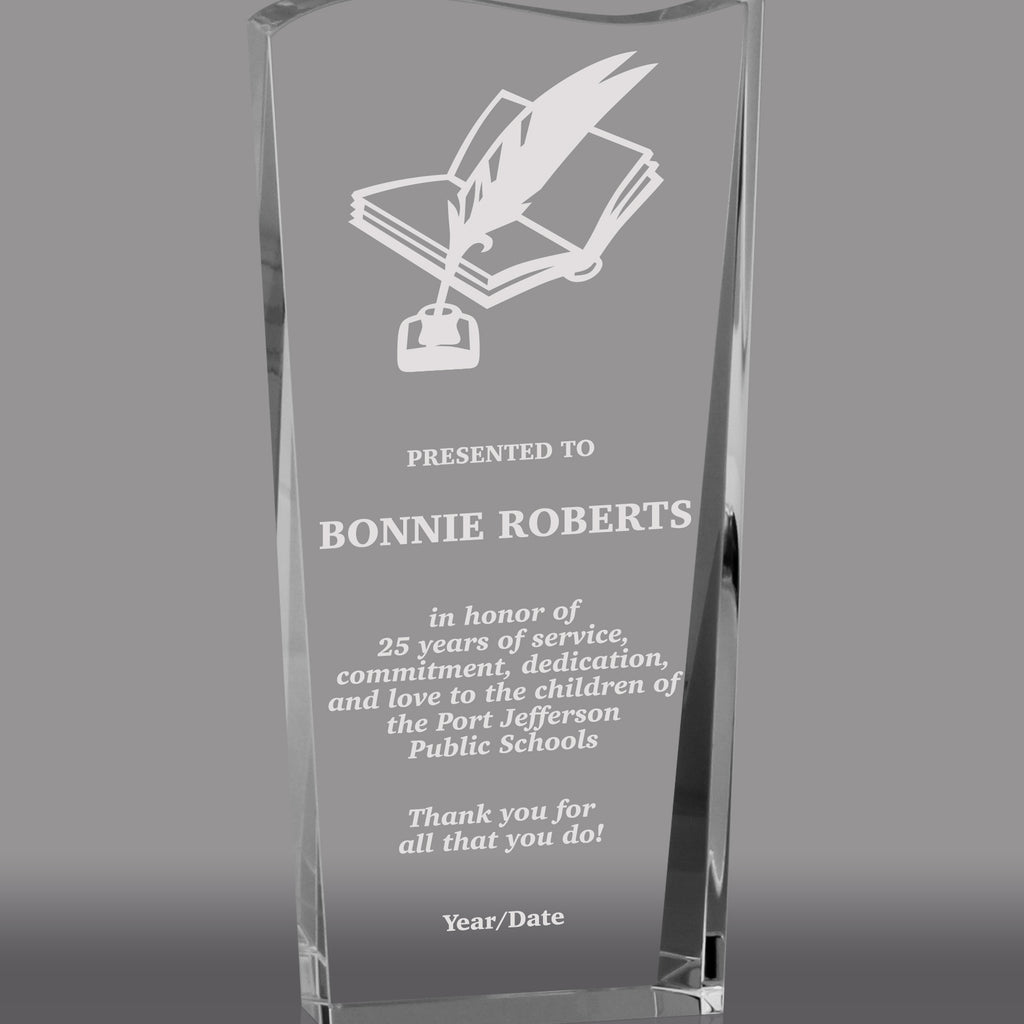 Wave Top Crystal Awards - Clear