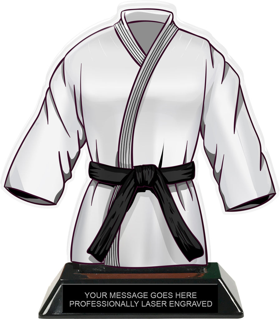 Martial Arts Uniform Colorix-T Acrylic Trophy- Black [TACR7-JSY-MA-BLK-Q]