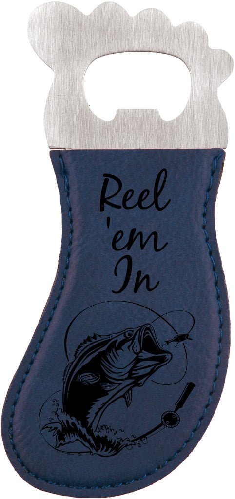 Foot-Shaped Leatherette Bottle Opener- Blue [BTP565J]