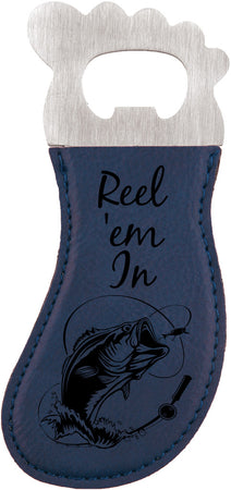 Foot-Shaped Leatherette Bottle Opener- Blue [BTP565J]
