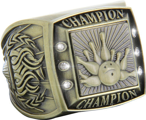 Championship Ring with Activity Insert- Bowling Gold [RGSJ-G-CHMP-BW]