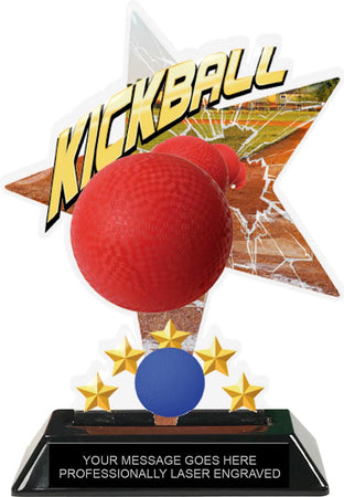 Kickball Shattered Star Colorix Acrylic Trophy- 7 inch [TACR7-STR-KKBL-Q]