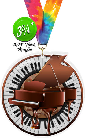 Piano Colorix-M Acrylic Medal - 3.75 inch [MACR375-PNO-Q]