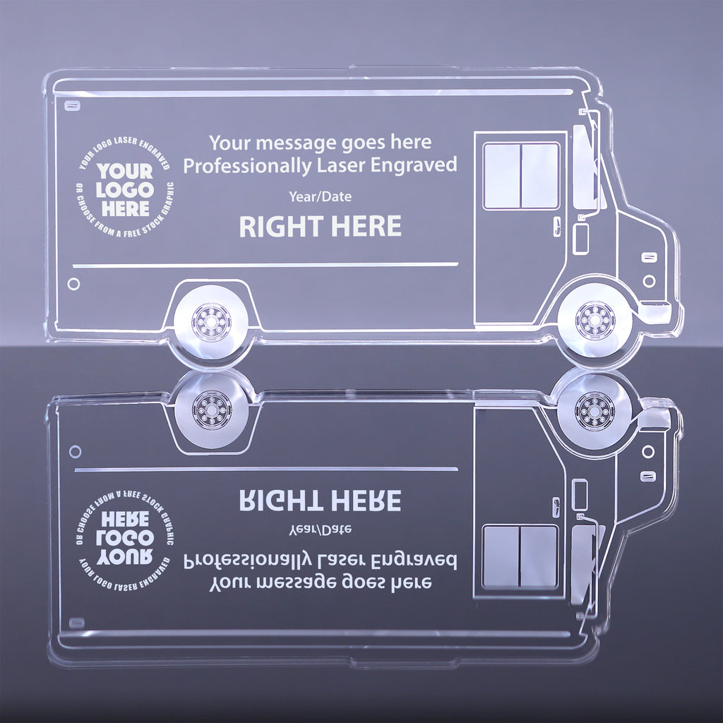 1 inch Thick Acrylic Delivery Truck Awards - Engraved