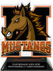 Mustangs Mascot Colorix-T Acrylic Trophy - 6.25 inch Orange [TACR6-MSCT-MSTG-ORG-Q]