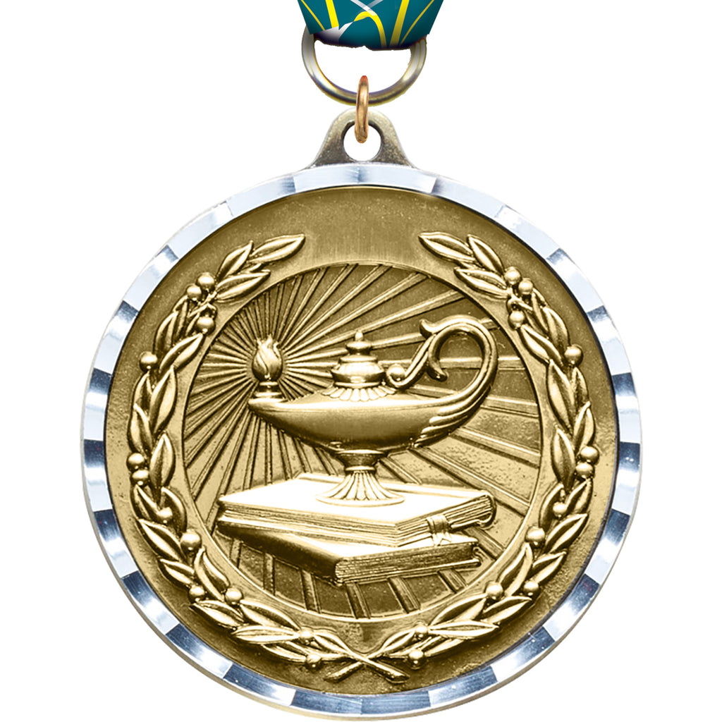 Knowledge Diecast Medal with Diamond Cut Border