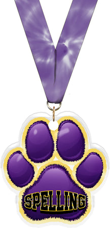 Spelling Paw Acrylic Medal- 2.75 inch [MACR2-PAW-SP-Q]