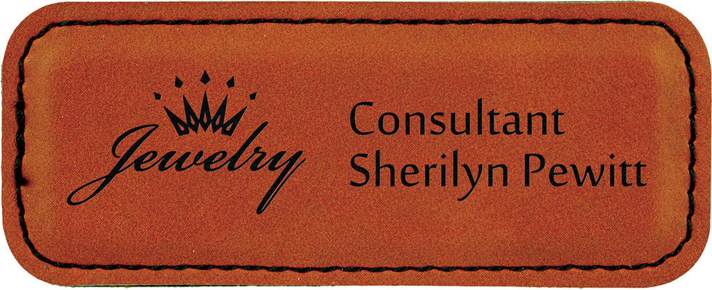 Leatherette Rectangle Badge - Rawhide [BJRCTS-4]